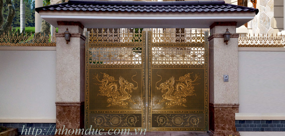 Thiết kế cổng nhôm đúc tại Thái Bình