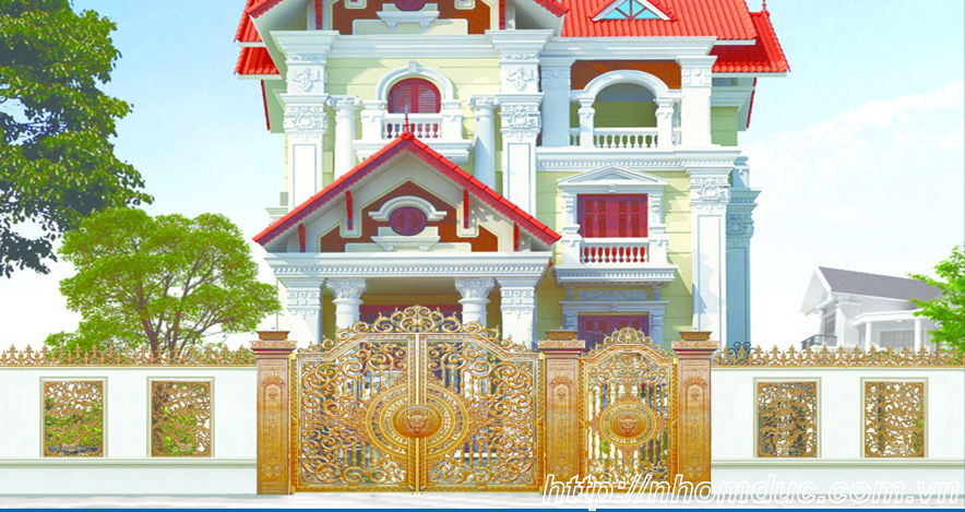 Thiết kế nhôm đúc tại Nam Định, cổng nhôm đúc đẹp