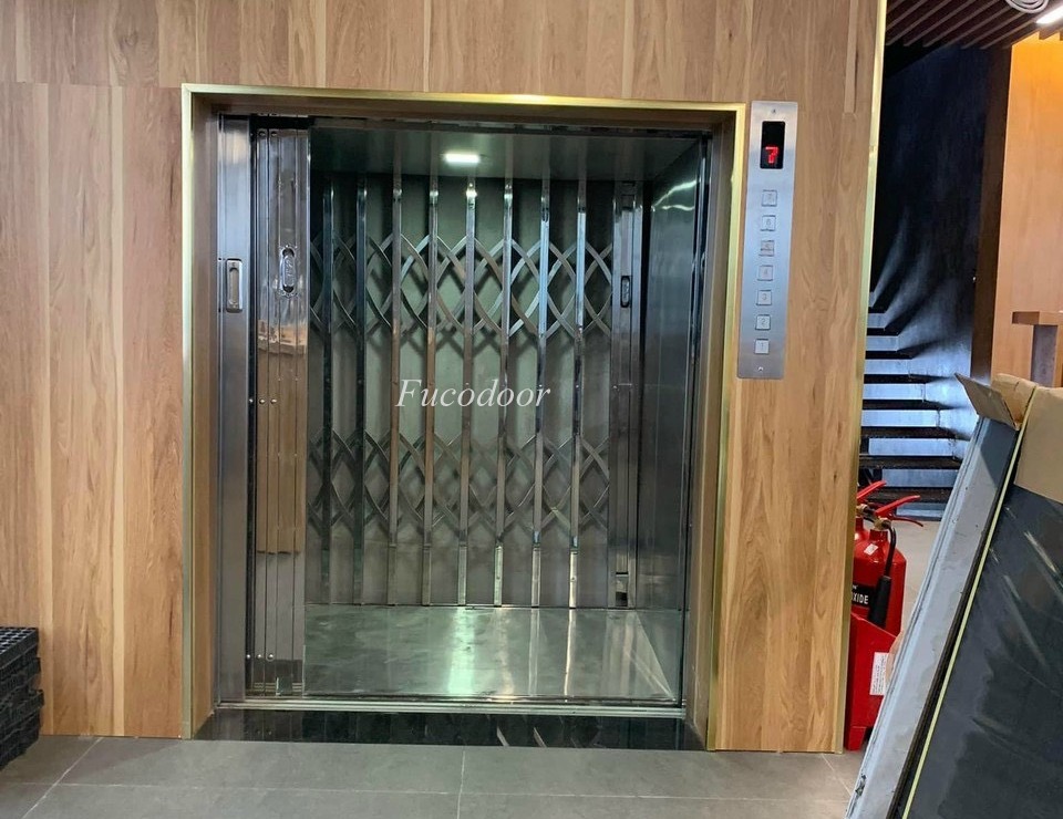 Cửa xếp INOX hộp 20x20 INOX 304 không lá