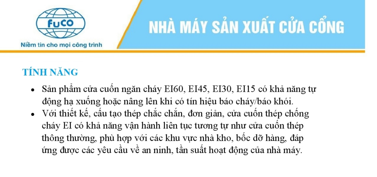 Cửa cuốn thép chống cháy EI
